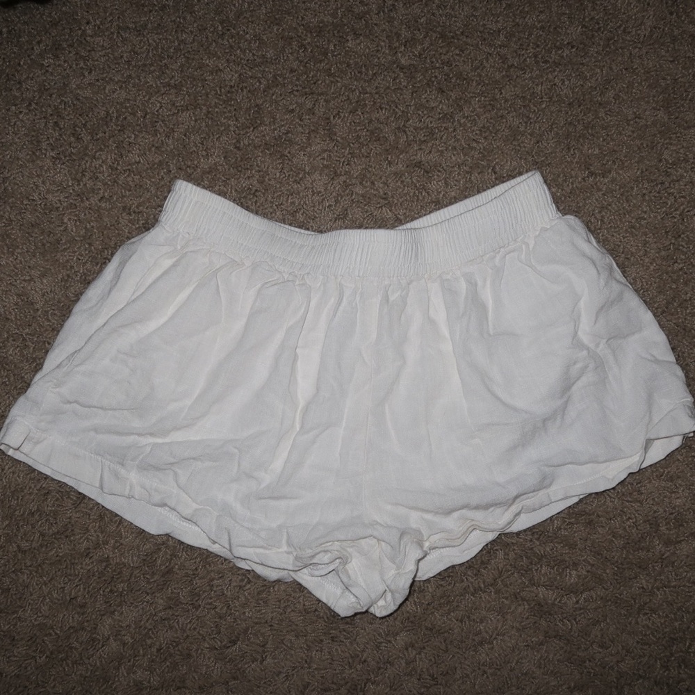 Princess Polly Cream Textured Shorts